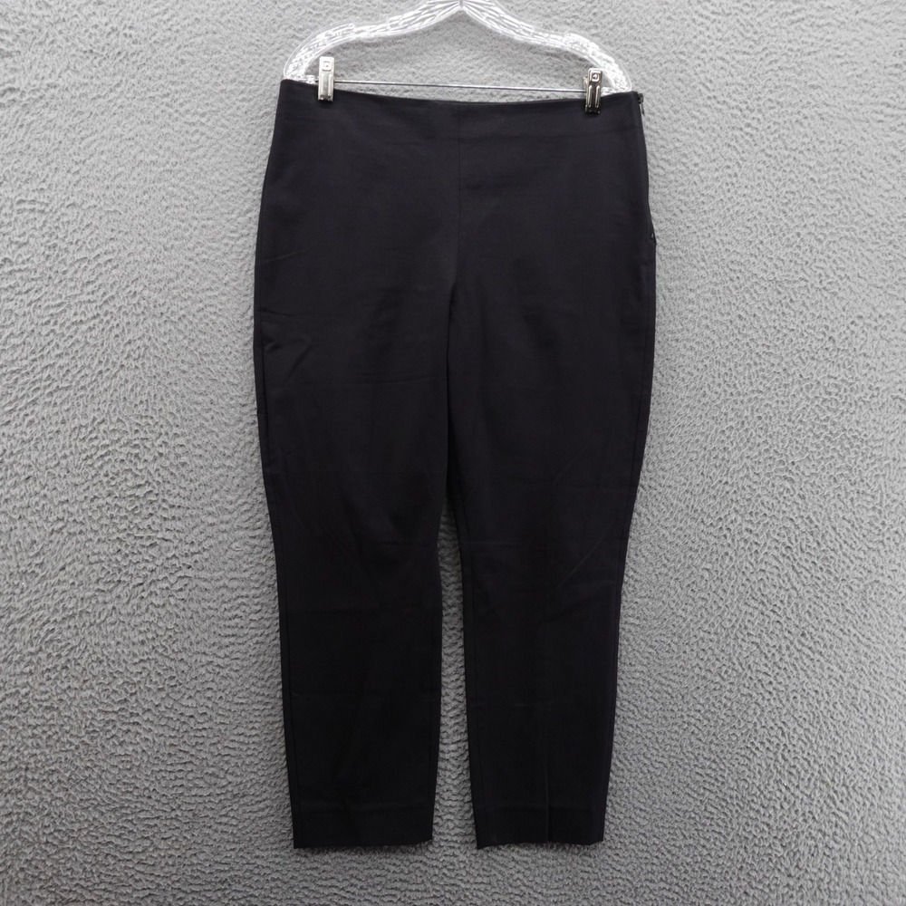 Everlane Womens Black Cotton Stretch Side Zip Tapered Crop Pants Size 14